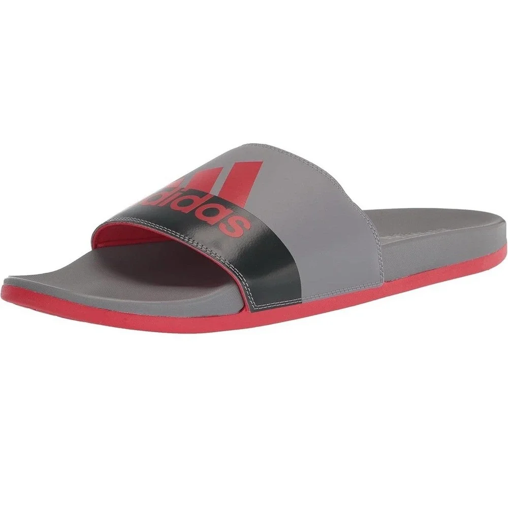 Lot of 14 Pair Adidas Adilette Comfort Slides Mens 18 Grey Red Black Sandals NEW